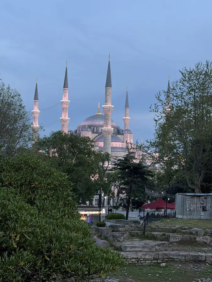 The Blue Mosque at dusk, photographed by Jeremy