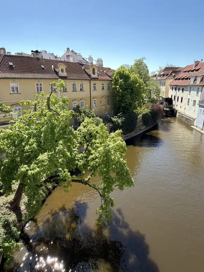The Vltava from the bridge, photographed by Jeremy