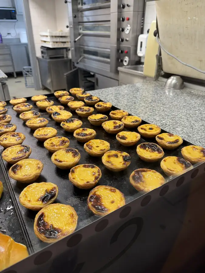 Custard tarts, fresh from the oven, photographed by Jeremy