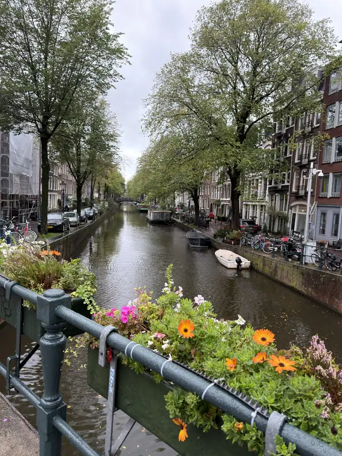 Flowers on the canal, photographed by Jeremy