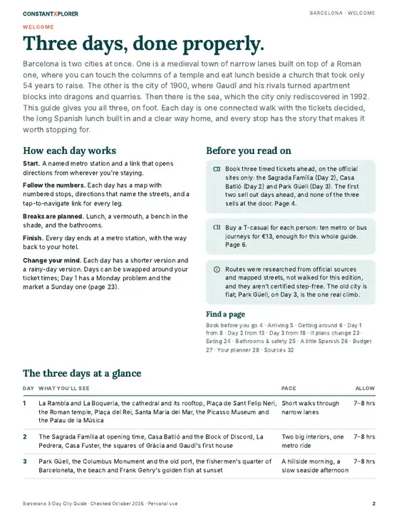 Sample page 2 from the Barcelona guide