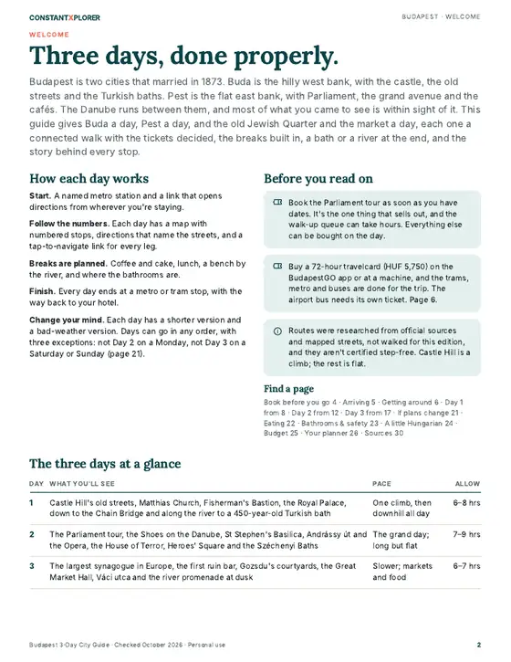 Sample page 2 from the Budapest guide