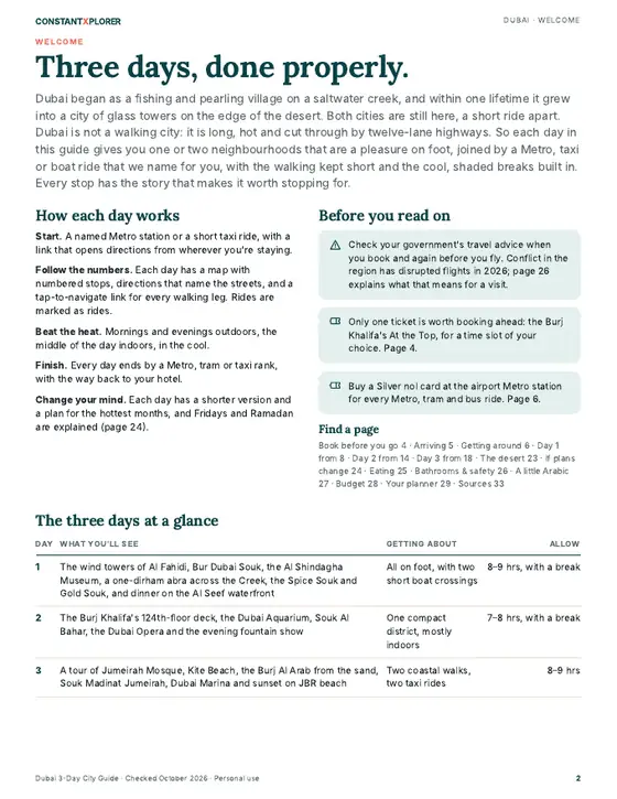 Sample page 2 from the Dubai guide
