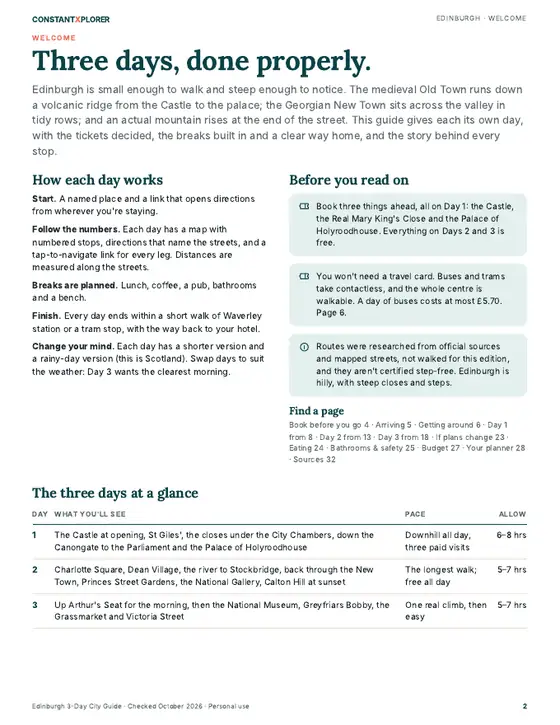 Sample page 2 from the Edinburgh guide