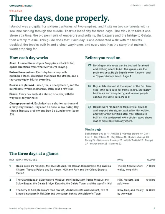 Sample page 2 from the Istanbul guide
