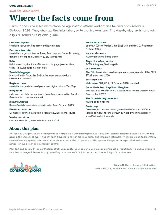Sample page 3 from the Italy in 10 Days guide