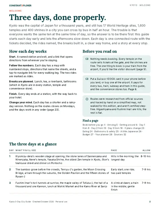 Sample page 2 from the Kyoto guide