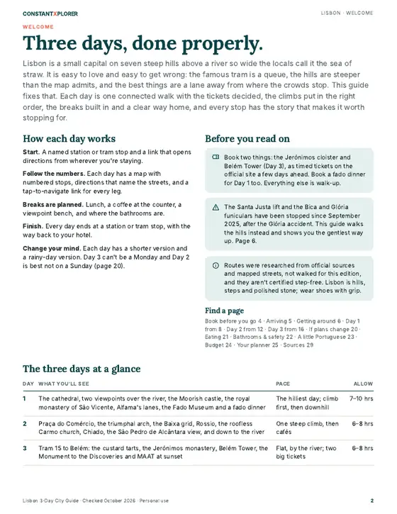 Sample page 2 from the Lisbon guide