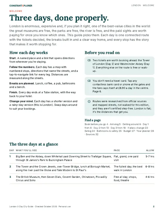 Sample page 2 from the London guide