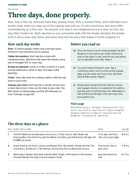 Sample page 2 from the New York guide
