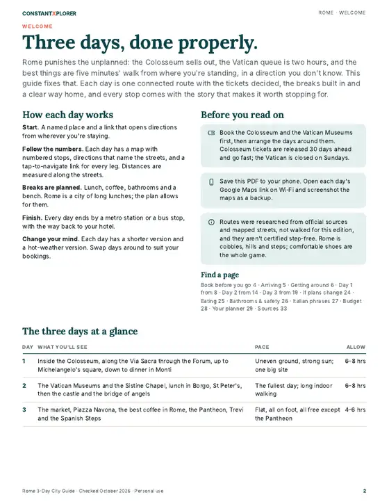 Sample page 2 from the Rome guide