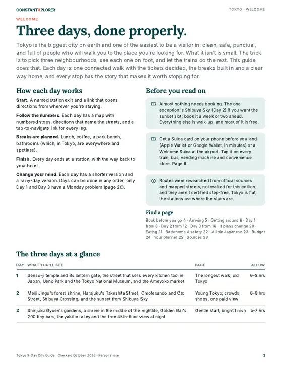Sample page 2 from the Tokyo guide