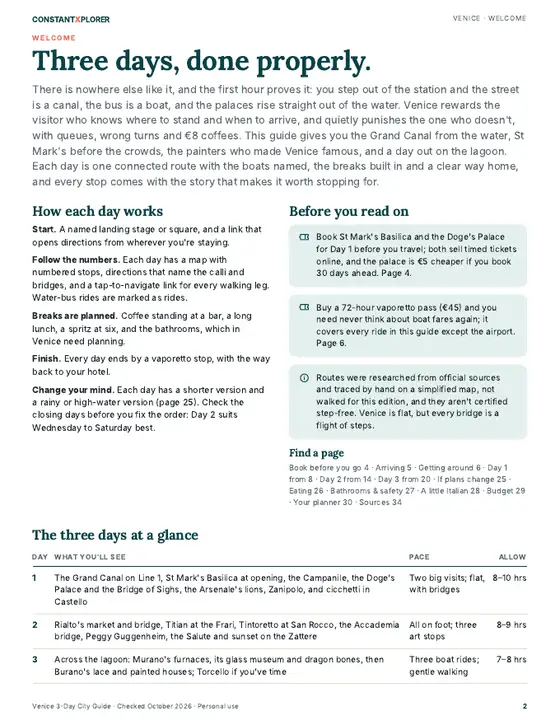 Sample page 2 from the Venice guide